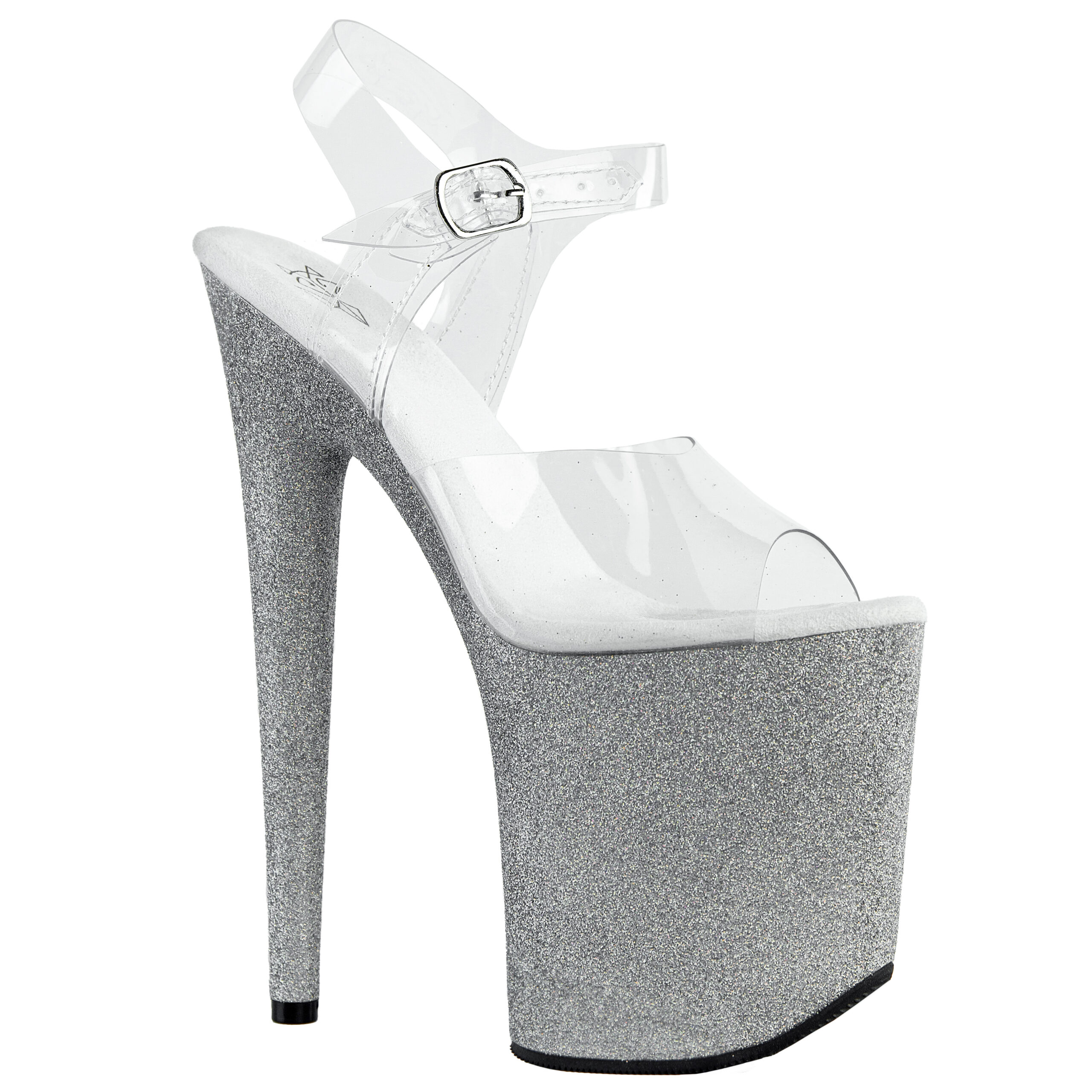 Clear and hot sale silver shoes