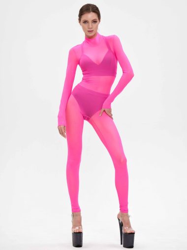 Комбинезон в сетку Elle, розовый