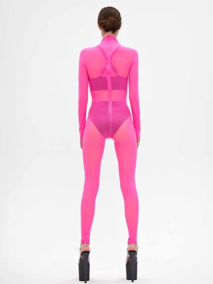 Комбинезон в сетку Elle, розовый