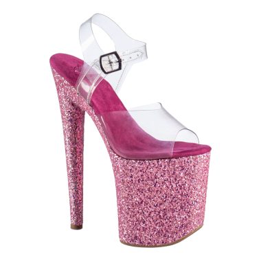 Стрипы тройки LUNA CLEAR GLITTER PINK