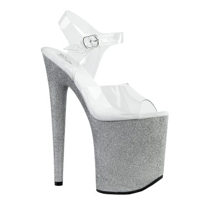 Стрипы тройки LUNA CLEAR SILVER GLITTER