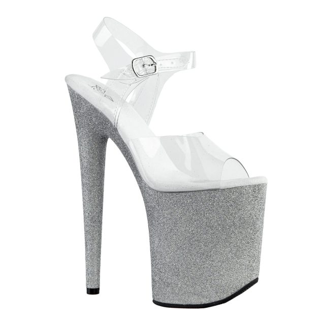 Стрипы тройки LUNA CLEAR SILVER GLITTER