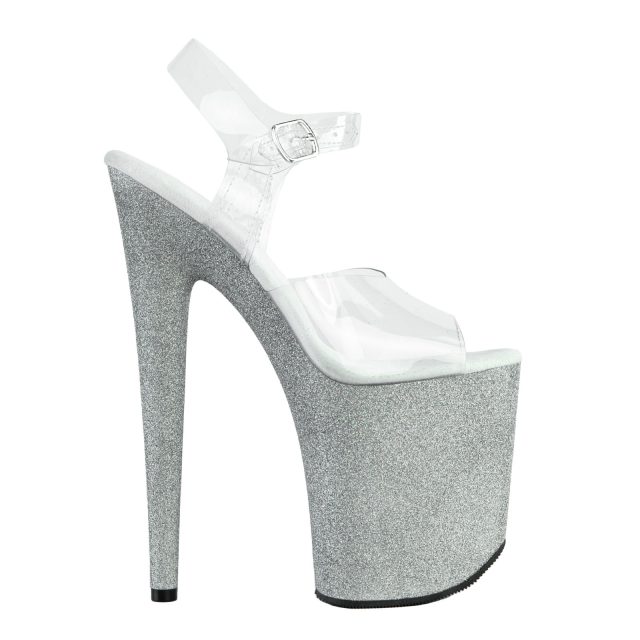 Стрипы тройки LUNA CLEAR SILVER GLITTER