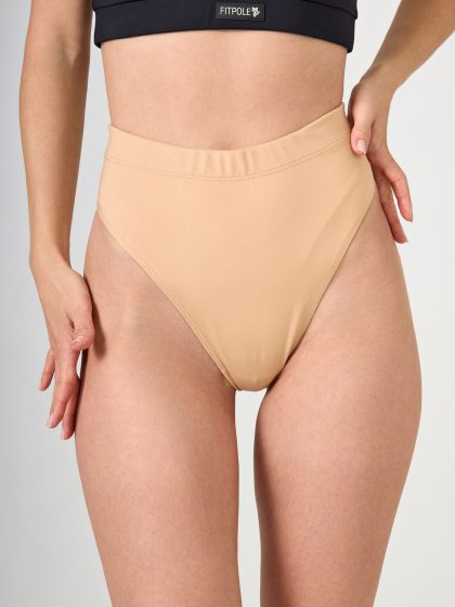 Стринги с высокой посадкой, бежевый