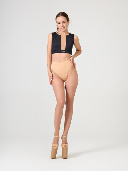 Стринги с высокой посадкой, бежевый