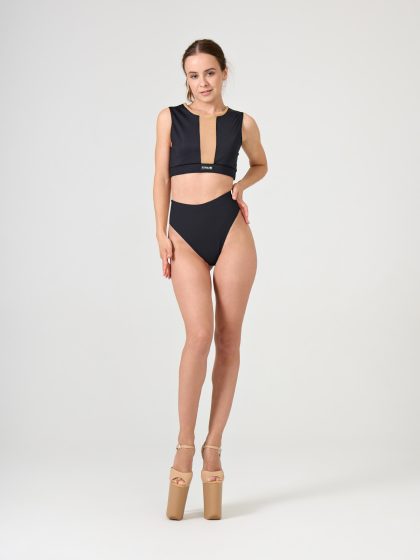 Стринги с высокой посадкой, черный