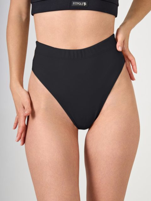 Стринги с высокой посадкой, черный