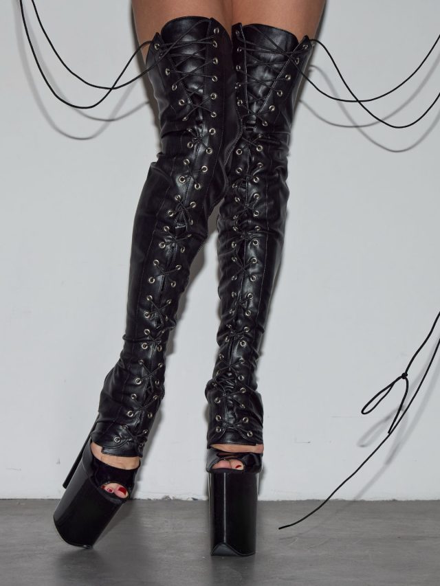 Краги-ботфорты, черный