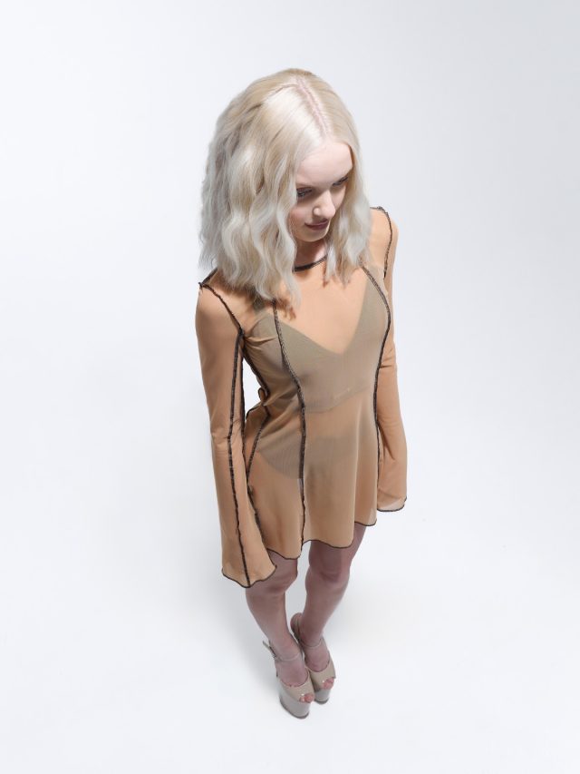 Платье Vogue в сетку, бежевый